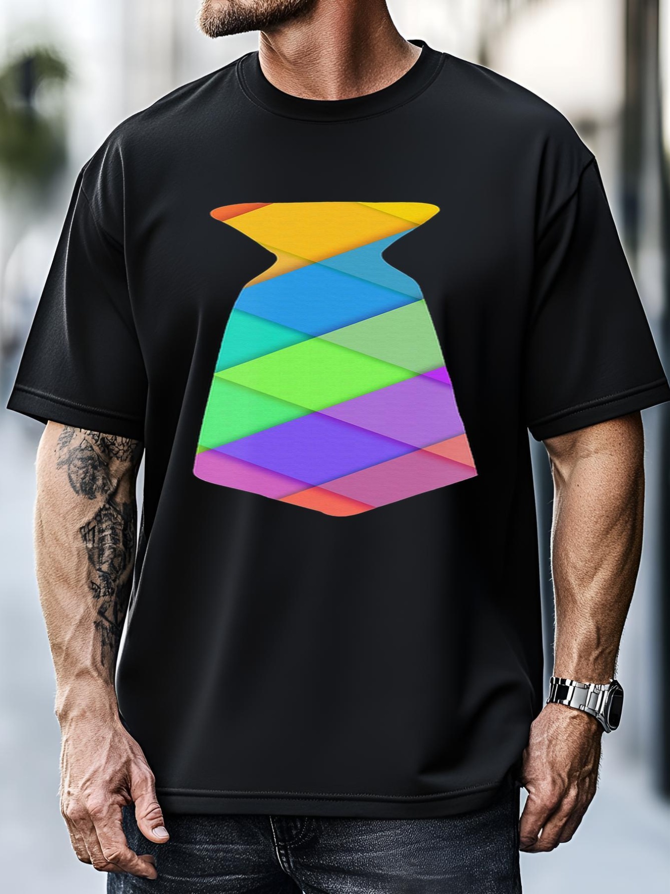 Unisex Funny Pastel Plaid Tie Graphic Design Spring Easter T-Shirt