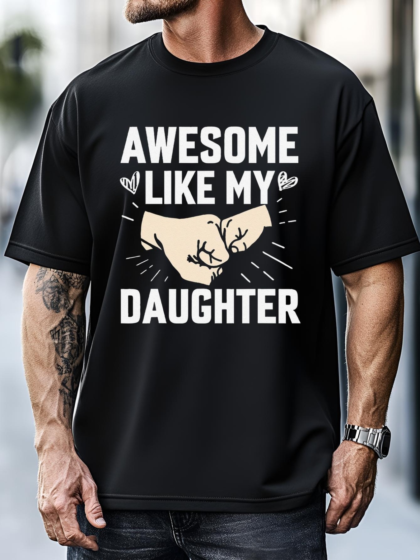 Unisex Awesome Like My Daughter Funny FatherS Day T-Shirt