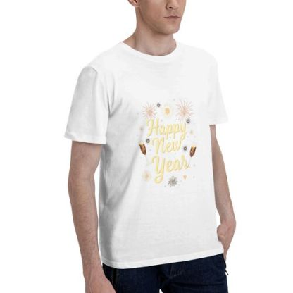Men's Happy New Year 100% Cotton T-Shirt-pod4team