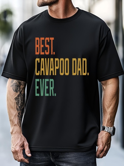 Unisex Best Cavapoo Dad Ever Dog Breed Father's Day Canine Puppy T-Shirt