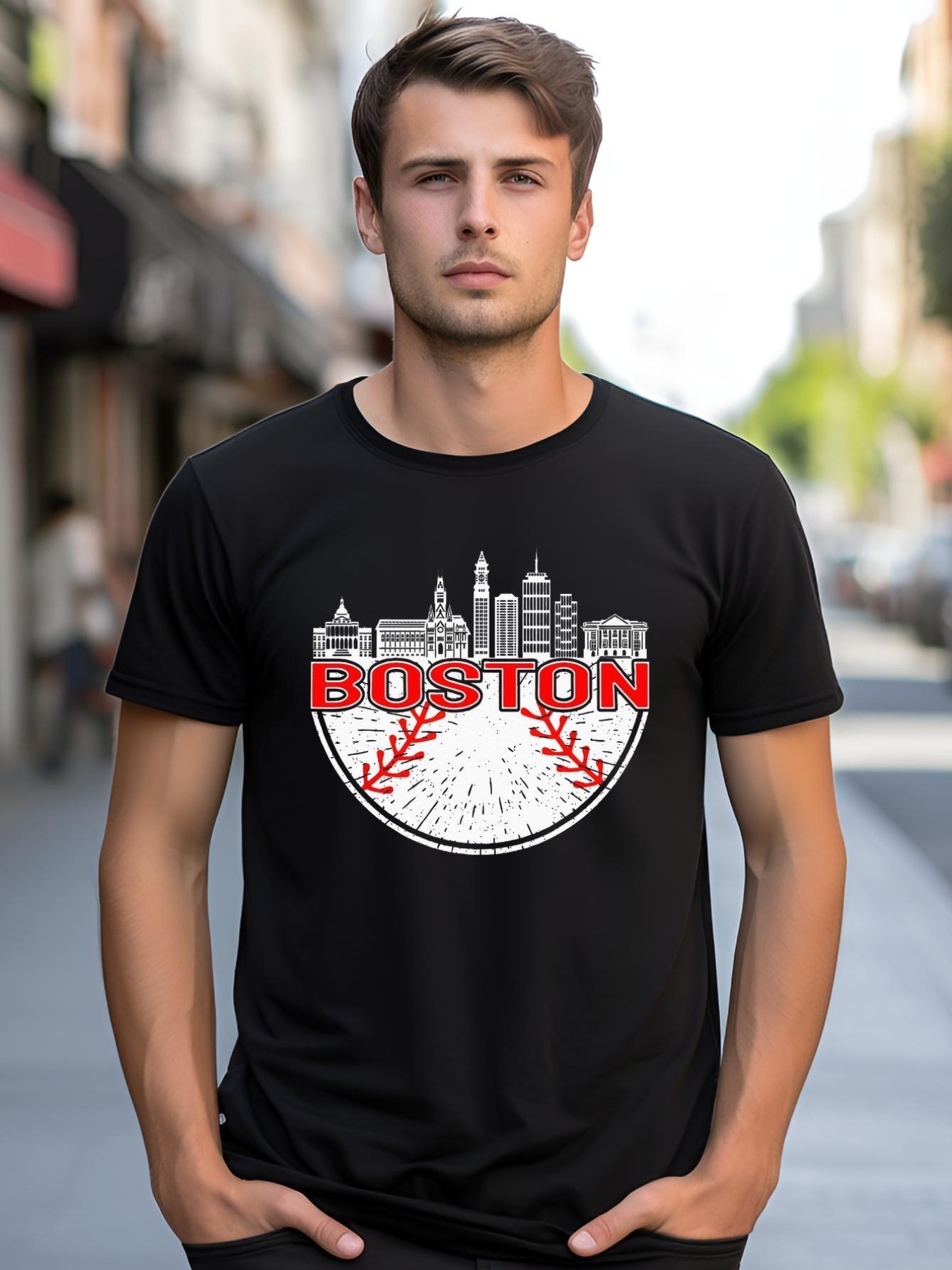 Unisex Vintage Style Boston Baseball shirt  Graphic Tee