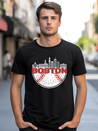 Unisex Vintage Style Boston Baseball shirt  Graphic Tee