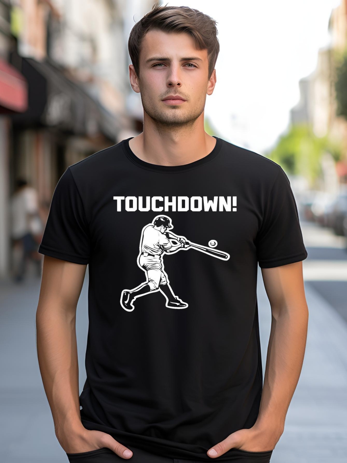 Unisex Touchdown Baseball funny saying sarcastic novelty shirt  Graphic Tee