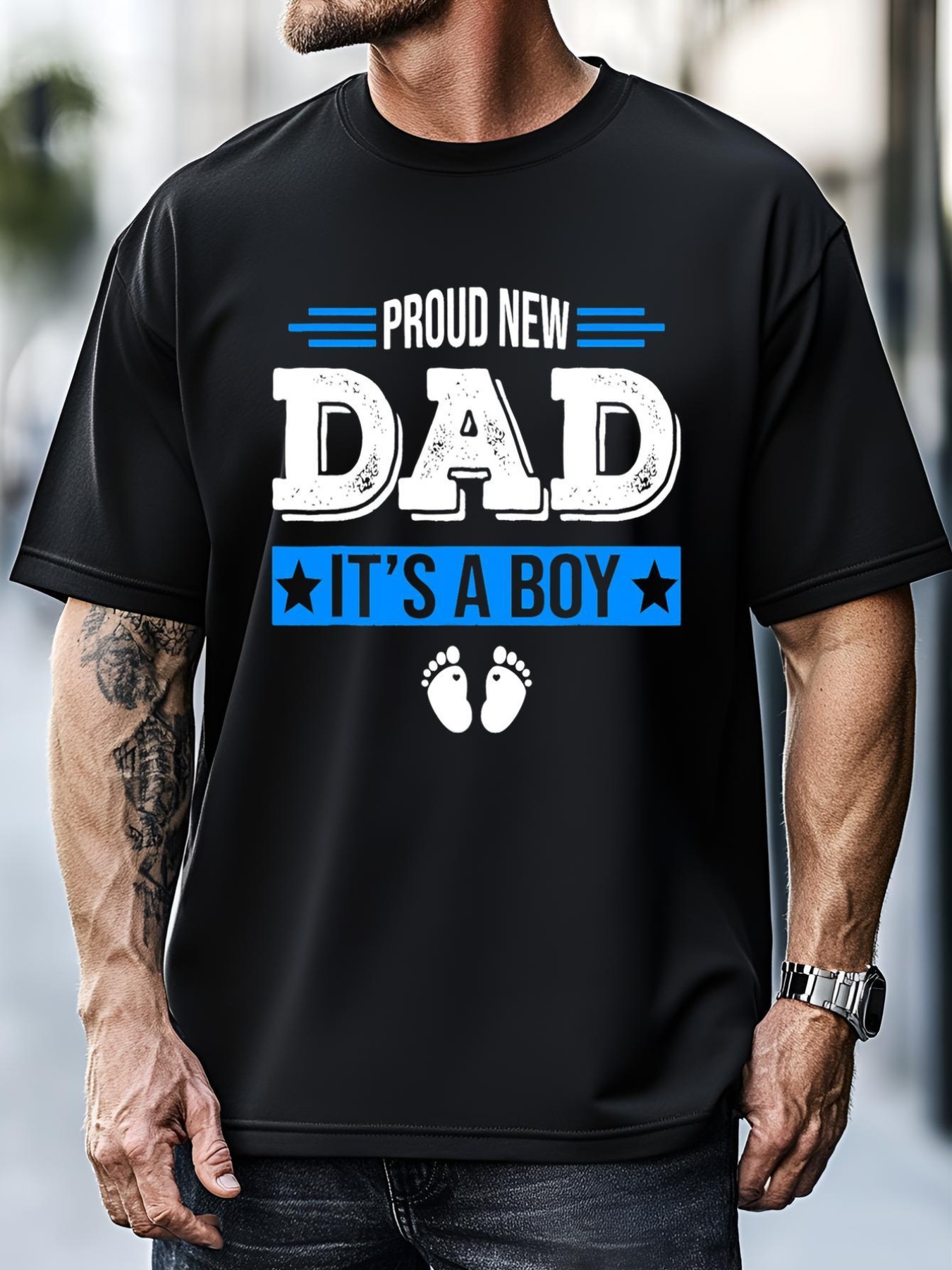 Unisex Proud New Dad Its A Bo_y Cute Father's Day Baby T-Shirt