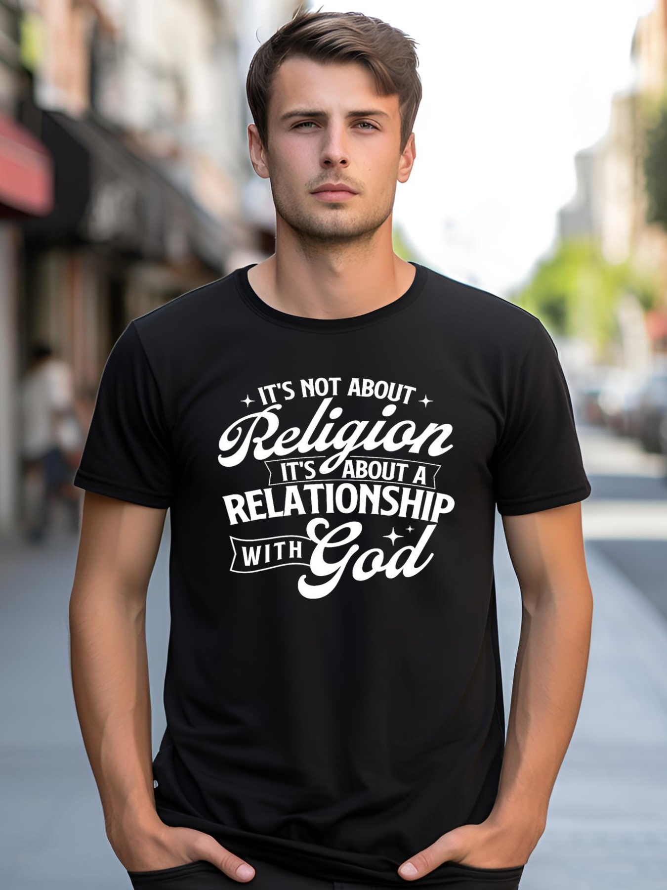 Unisex ItS About A Relationship With God Christian Faith Jesus shirt  Graphic Tee