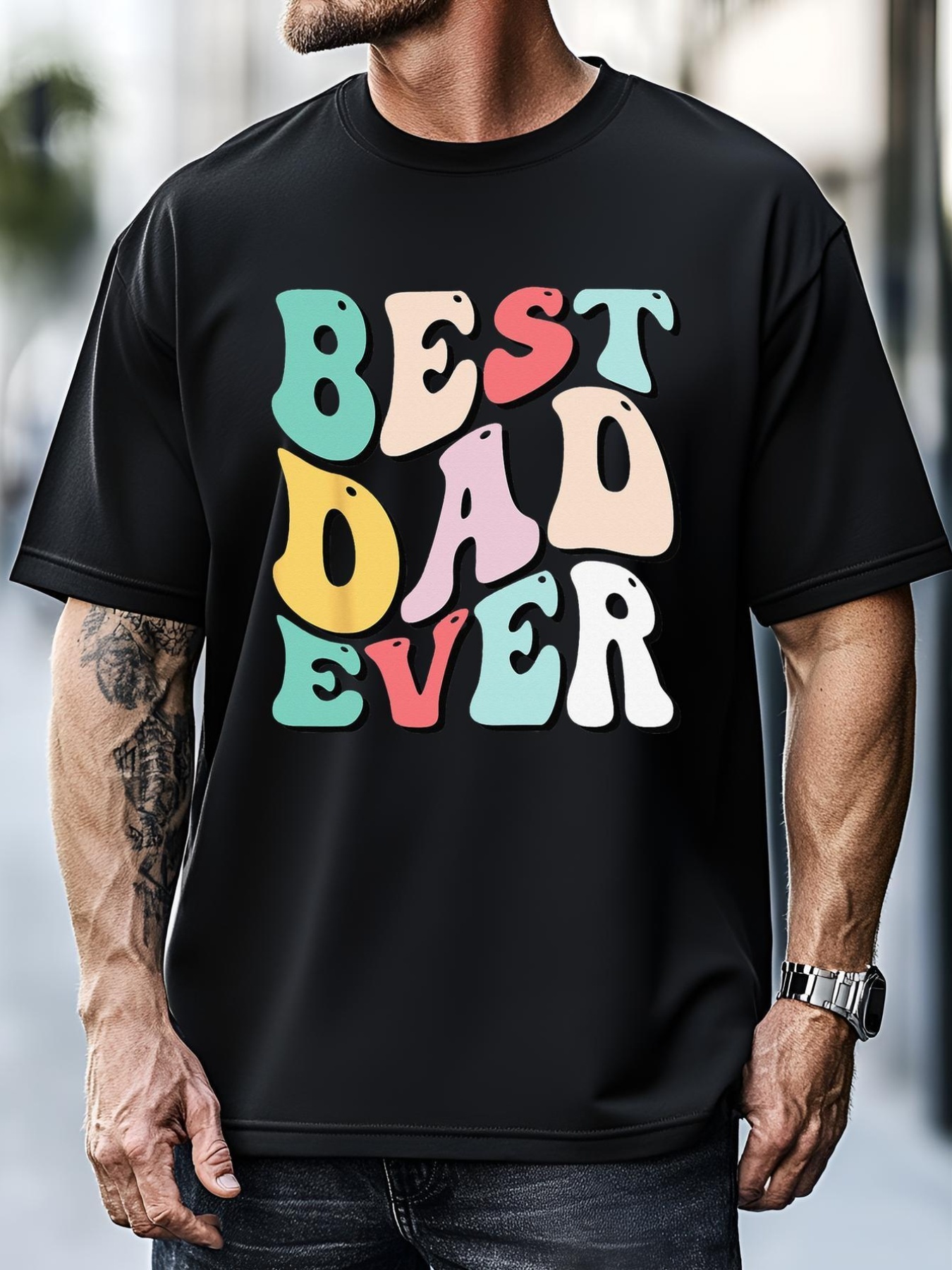 Unisex Best Dad Ever Father's Day Groovy Daddy Gifts T-Shirt