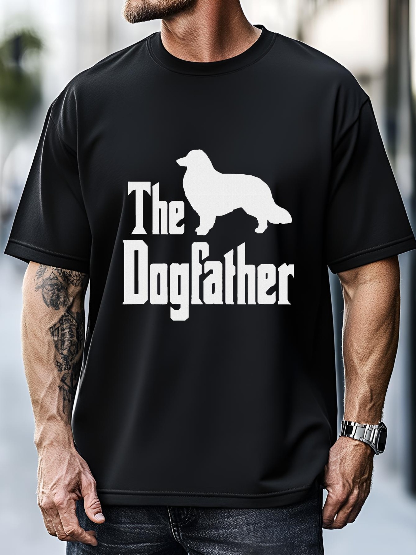 Unisex The Dogfather Funny Rough Collie  Funny Dog Gift T-Shirt