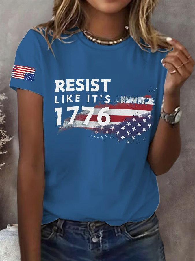 Women's Resist Like It's 1776 Print 4th of July Graphic Tee