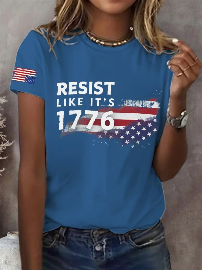 Women's Resist Like It's 1776 Print 4th of July Graphic Tee