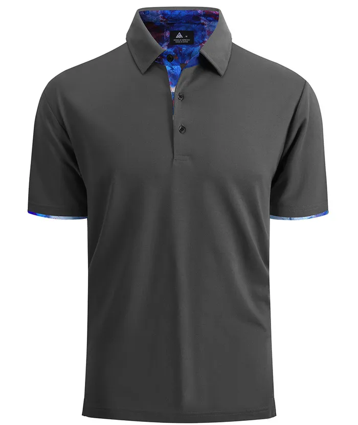 Men's Slim Fit Tennis Solid Color Polo Shirt