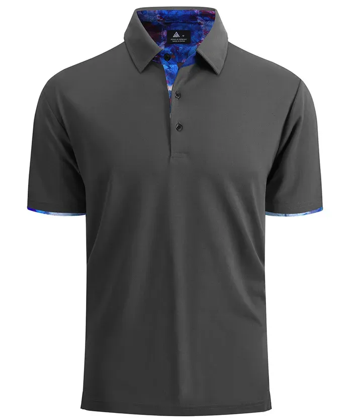 Men's Slim Fit Tennis Solid Color Polo Shirt