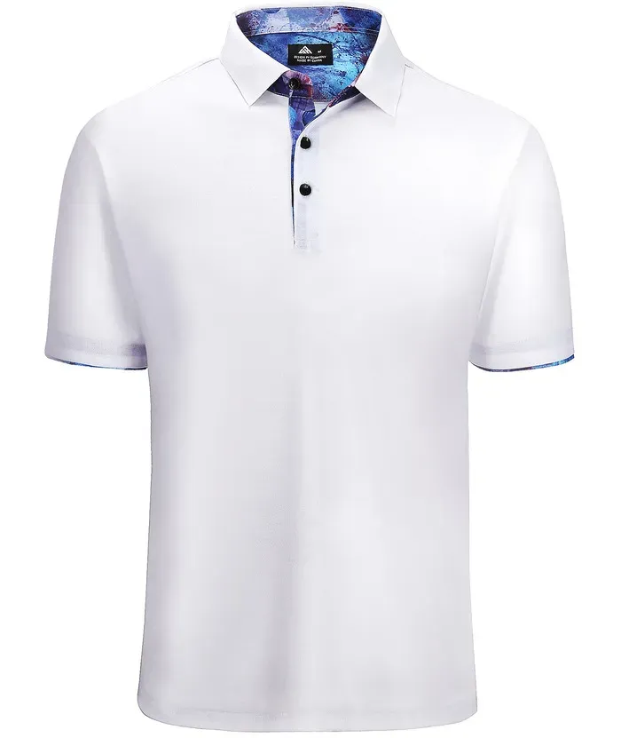 Men's Slim Fit Tennis Solid Color Polo Shirt