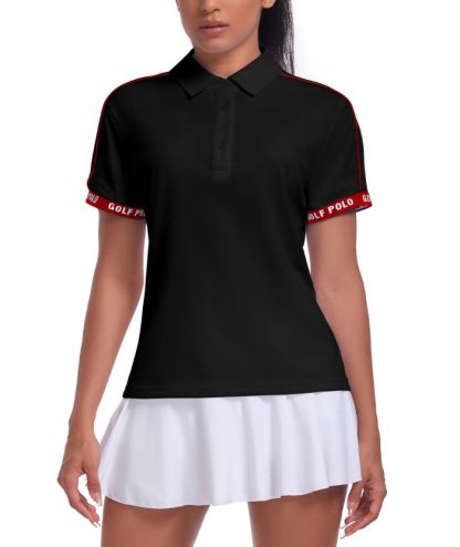 Women's Slim Fit Solid Color Golf Tennis Polo Shirt