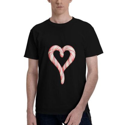 Men's Heartshape Candy Print 100% Cotton T-Shirt-pod4team