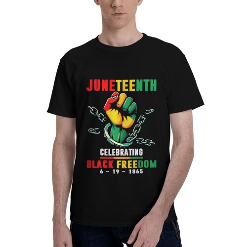 Men's Printed Juneteenth 100% Cotton T-Shirt-pod4team