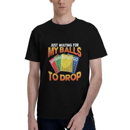 Men's Just Waiting For my Balls To Drop 100% Cotton T-Shirt-pod4team