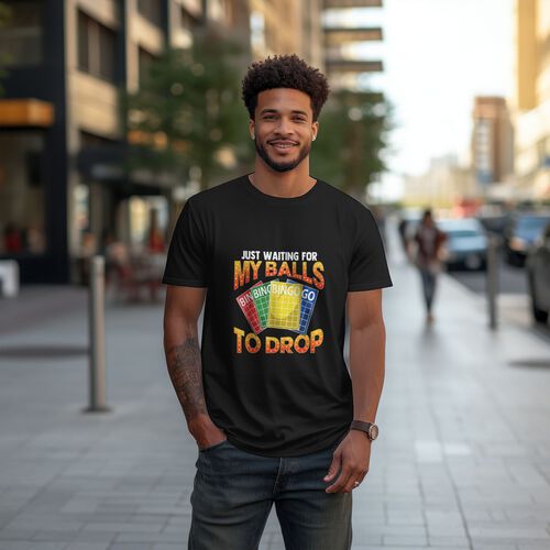 Men's Just Waiting For my Balls To Drop 100% Cotton T-Shirt-pod4team
