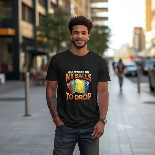 Men's Just Waiting For my Balls To Drop 100% Cotton T-Shirt-pod4team