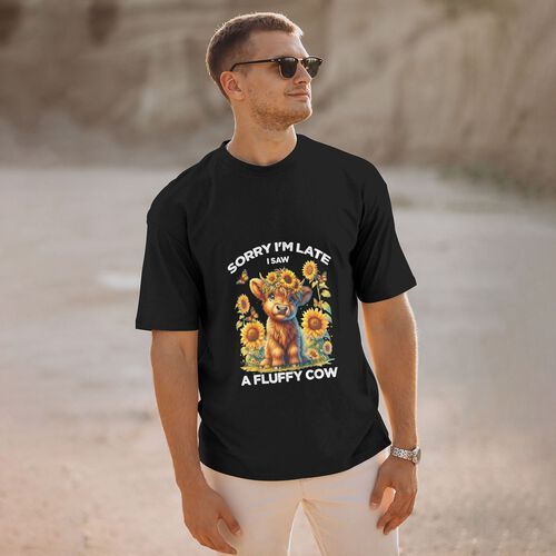 Men's A Fluffy Cow 100% Cotton T-Shirt-pod4team