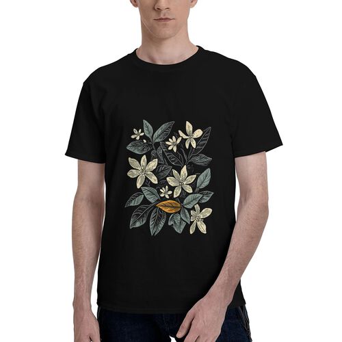 Men's Floral Printed 100% Cotton T-Shirt-pod4team