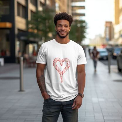 Men's Heartshape Candy Print 100% Cotton T-Shirt-pod4team
