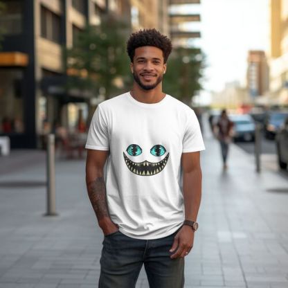 Men's Cheshire Cat Smile 100% Cotton T-Shirt-pod4team