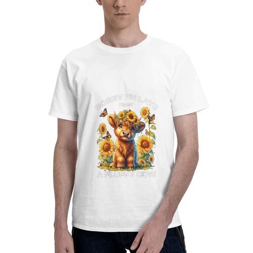 Men's A Fluffy Cow 100% Cotton T-Shirt-pod4team