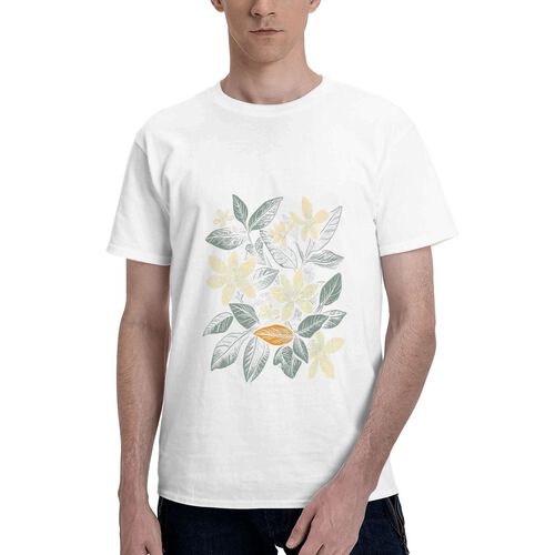 Men's Floral Printed 100% Cotton T-Shirt-pod4team