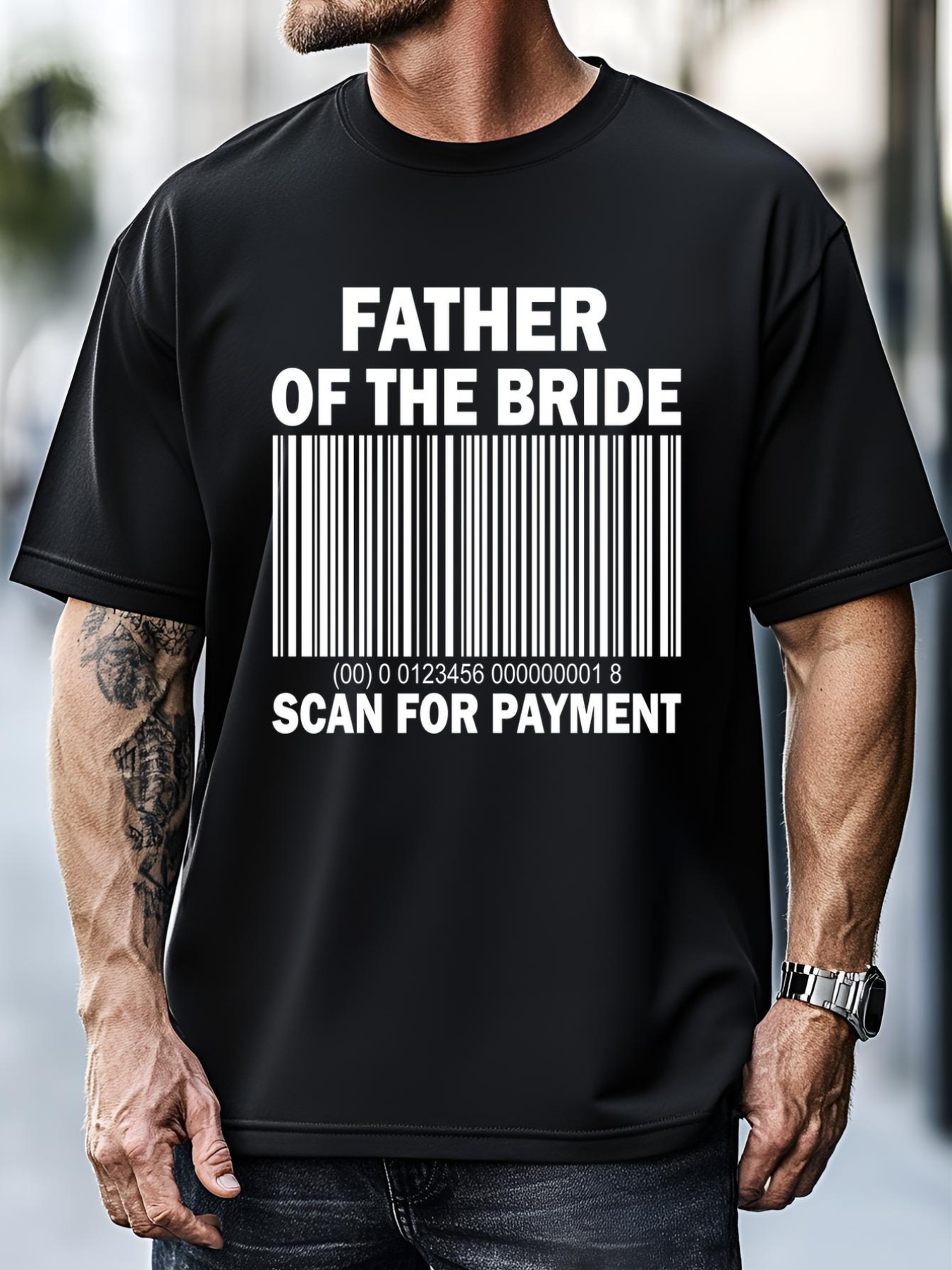 Unisex Father Of The Bride Scan For Payment T-Shirt