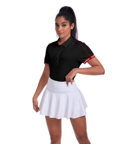 Women's Slim Fit Solid Color Golf Tennis Polo Shirt