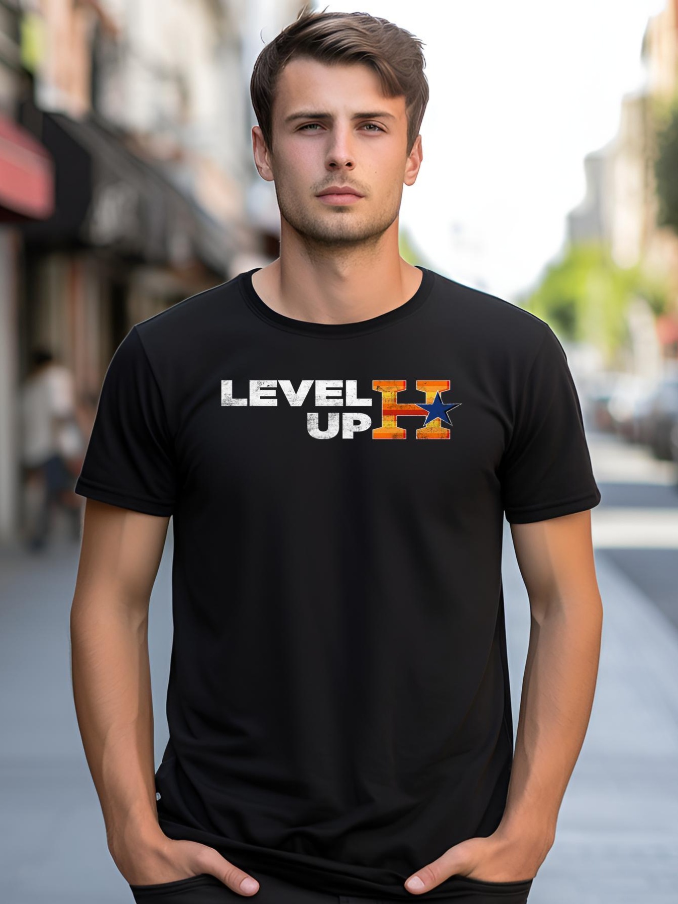 Unisex Houston Baseball Level Up Champions shirt  Graphic Tee