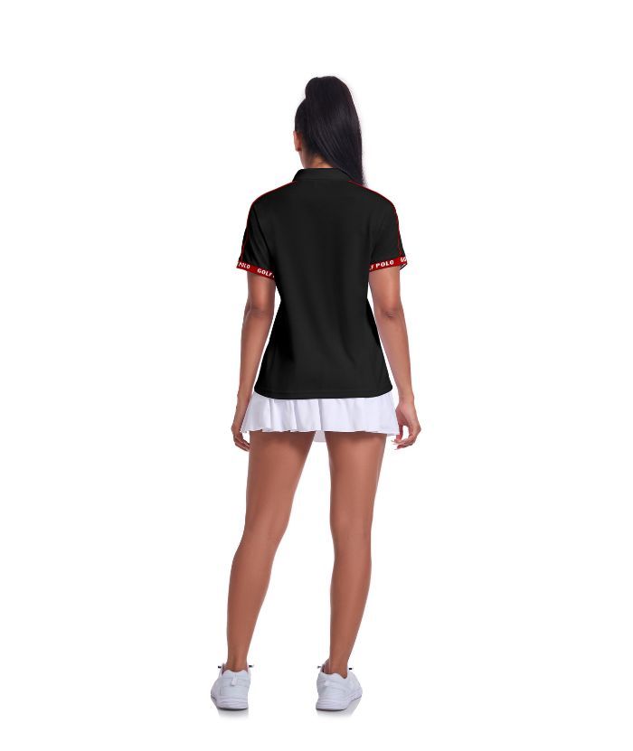 Women's Slim Fit Solid Color Golf Tennis Polo Shirt