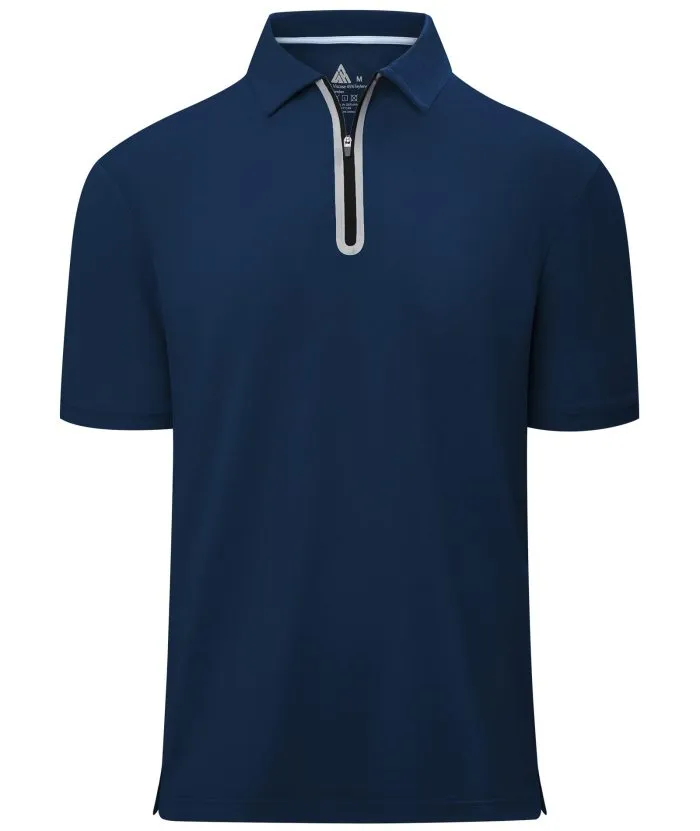 Men's 1/4 Zipper Solid Color Golf Polo Shirt