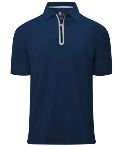 Men's 1/4 Zipper Solid Color Golf Polo Shirt