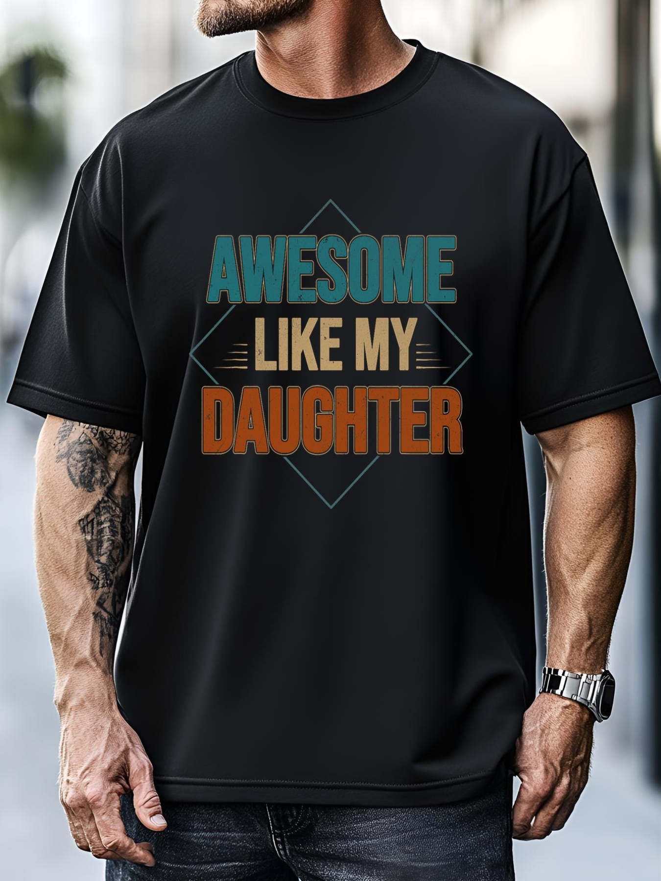 Unisex Awesome Like My Daughter Funny Gifts For Dad FatherS Day T-Shirt