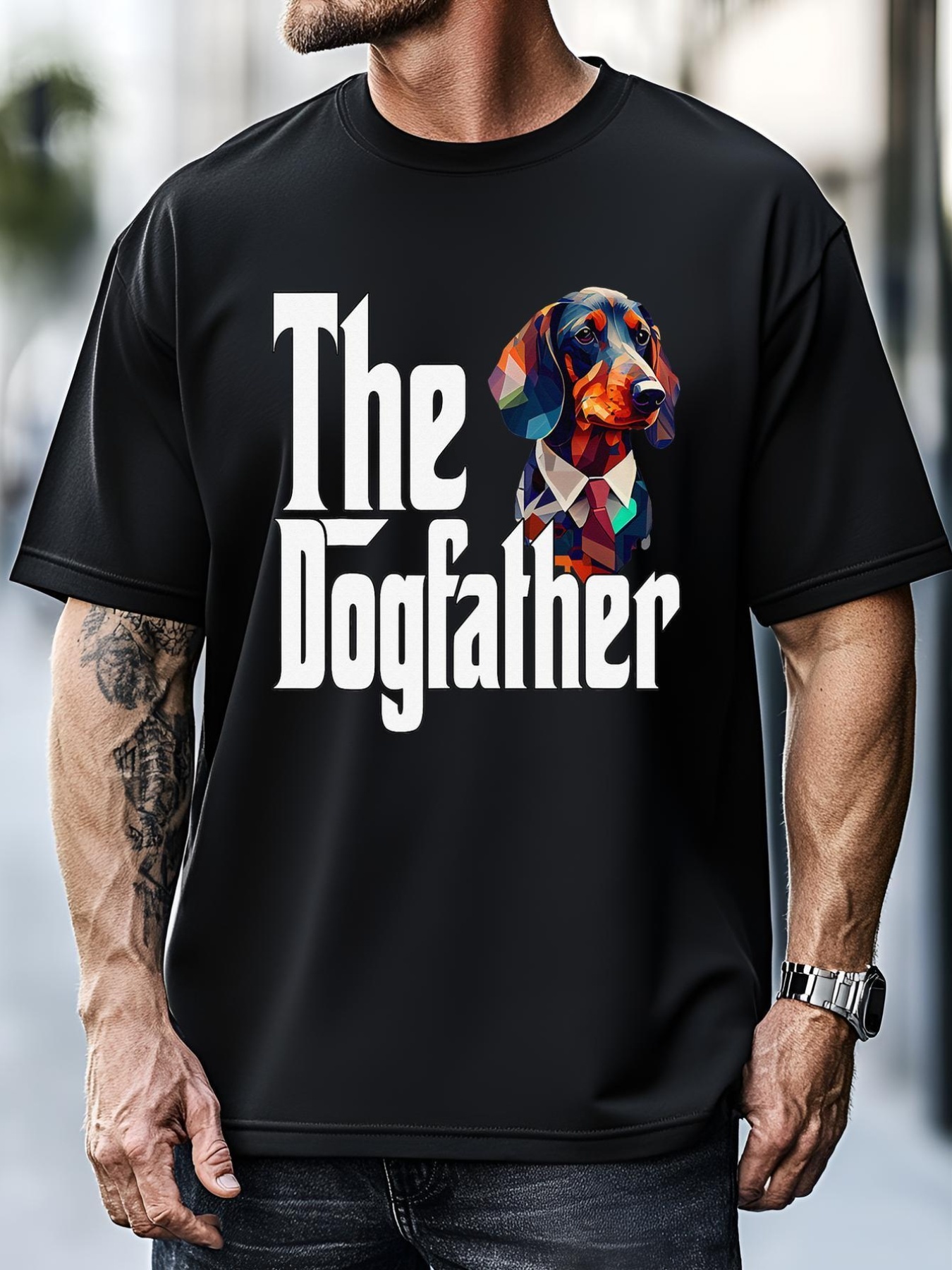 Unisex Dachshund Dog Dad Dogfather Dogs Daddy Father T-Shirt