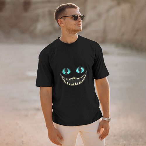 Men's Cheshire Cat Smile 100% Cotton T-Shirt-pod4team