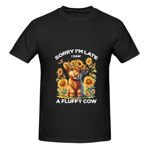 Men's A Fluffy Cow 100% Cotton T-Shirt-pod4team