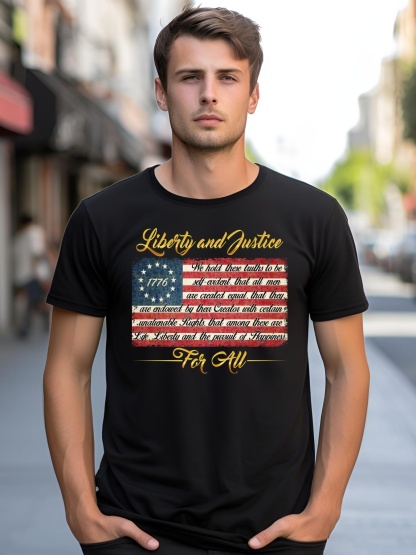 Unisex Liberty And Justice For All The Declaration of Independence shirt  Graphic Tee