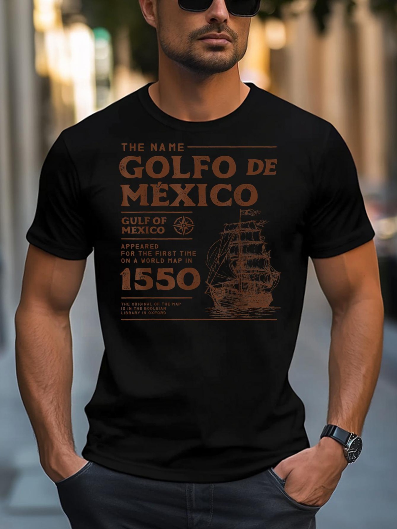 Unisex Gulf Of Mexico Name Origin 1550 T-Shirt