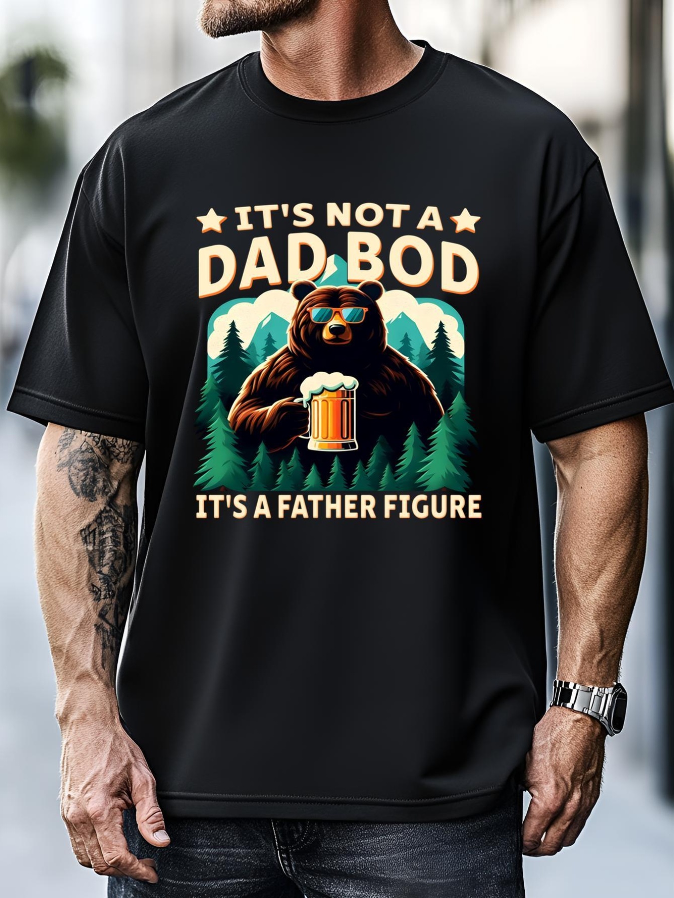 Unisex Funny Beer Lovers ItS Not A Dad Bod ItS A Father Figure Cute Gift T-Shirt