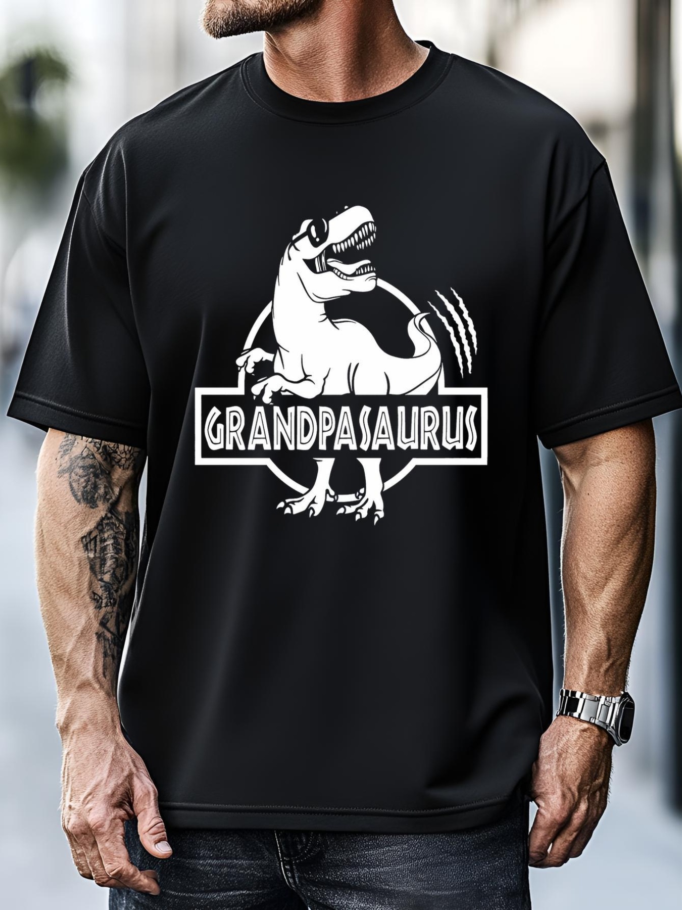 Unisex Grandpasaurus Grandfather Grandpa Pop Pop Trex Dinosaur Sweat T-Shirt