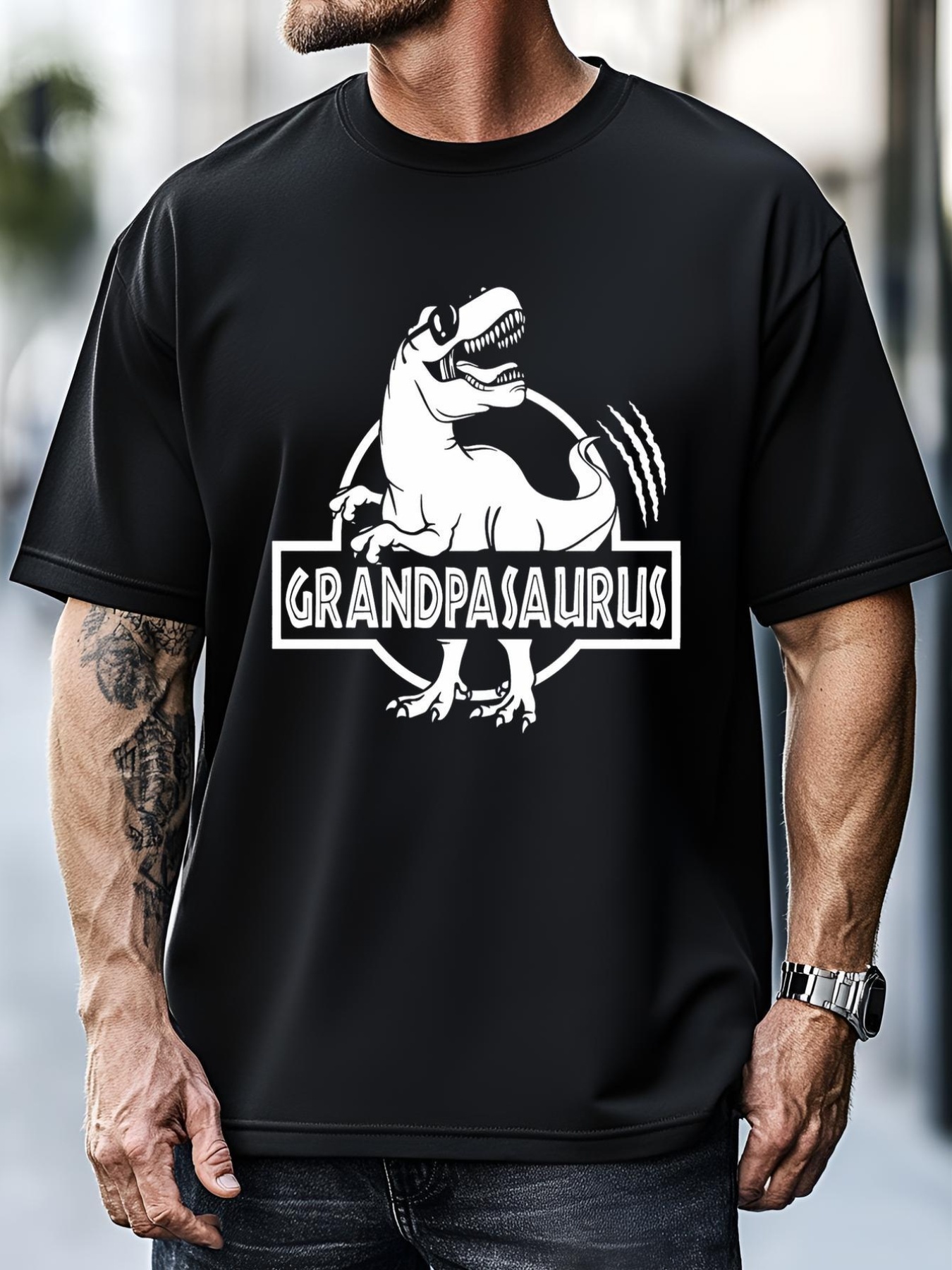 Unisex Grandpasaurus Grandfather Grandpa Pop Pop Trex Dinosaur Sweat T-Shirt