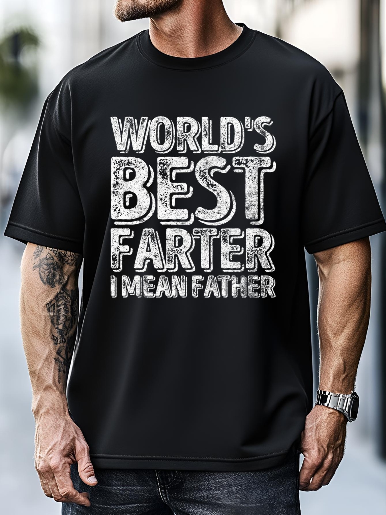 Unisex Funny Father's Day Great Gift World's Best Farter I Mean Father Cute Gift T-Shirt