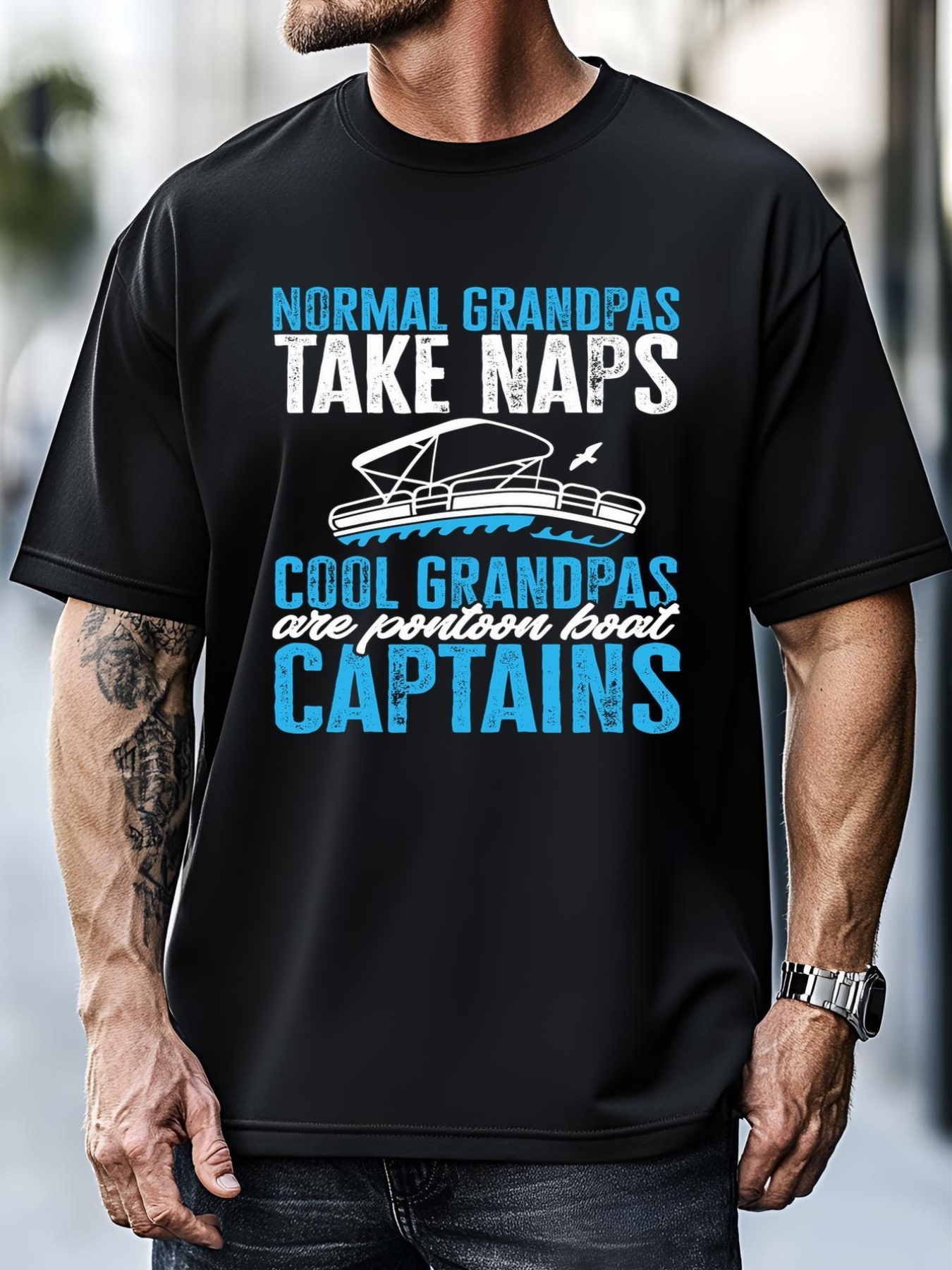 Unisex Funny FatherS Day Cool Grandpas Are Pontoon Boat Captains T-Shirt