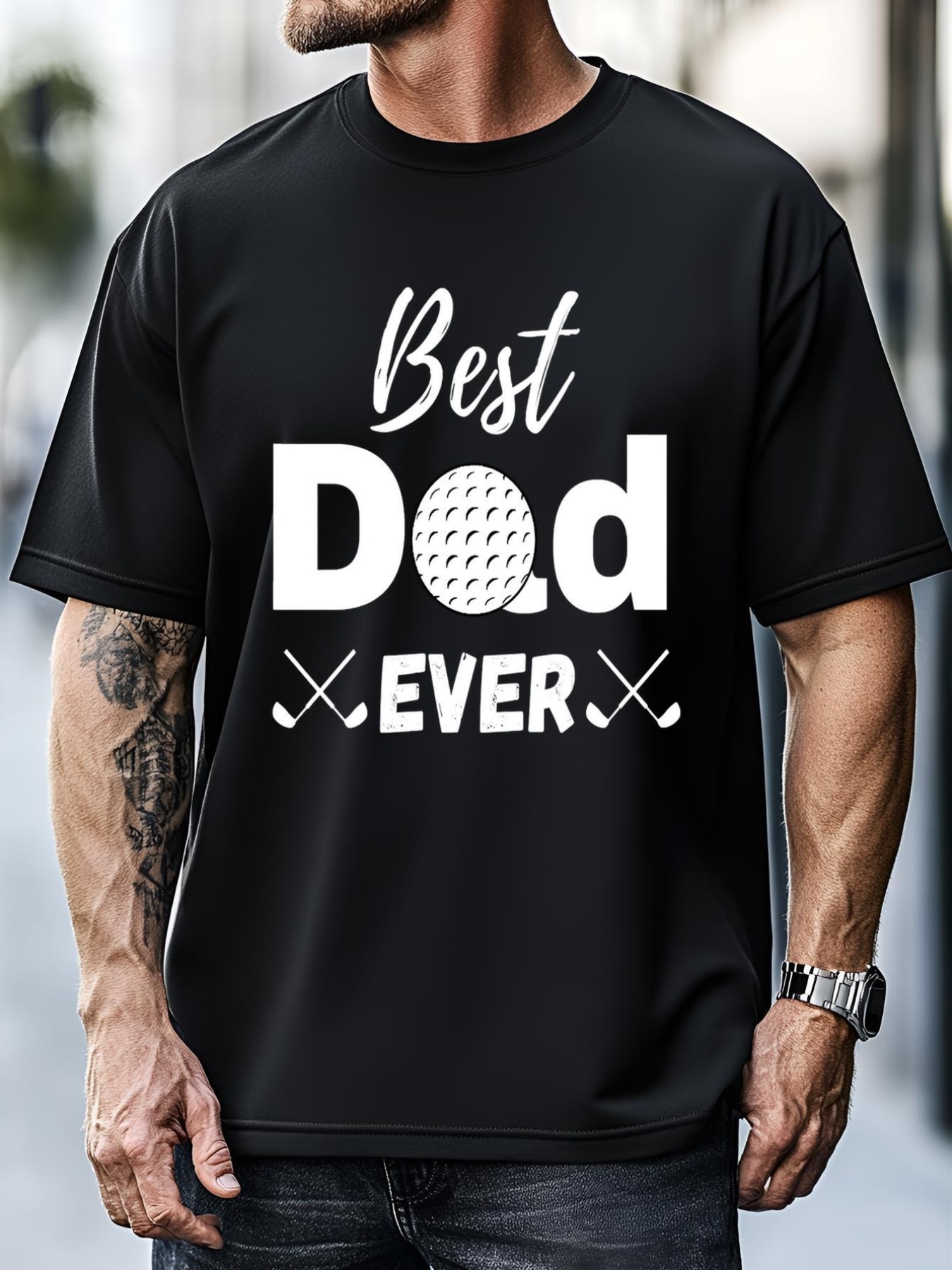 Unisex Father's Day Best Dad Golf Clubs Golf Balls Fathers Gift For Dad T-Shirt