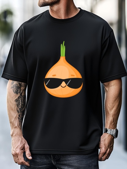 Unisex Funny Onion Dad Sunglasses Vegetable Fathers' Day Gardener Meaningful Gift T-Shirt
