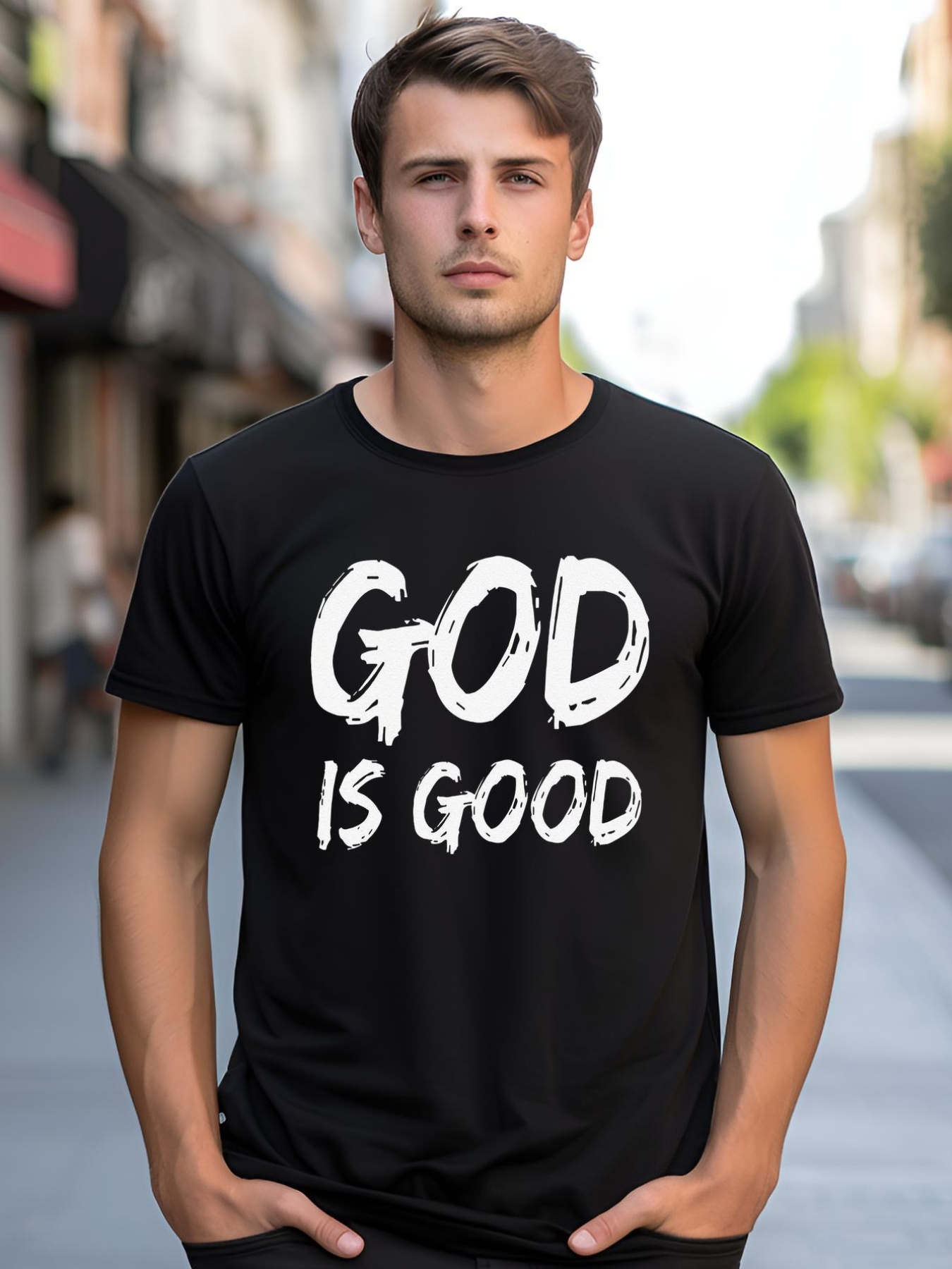 Unisex Bold Christian Worship Quotes Church Saying God Is Good shirt  Graphic Tee