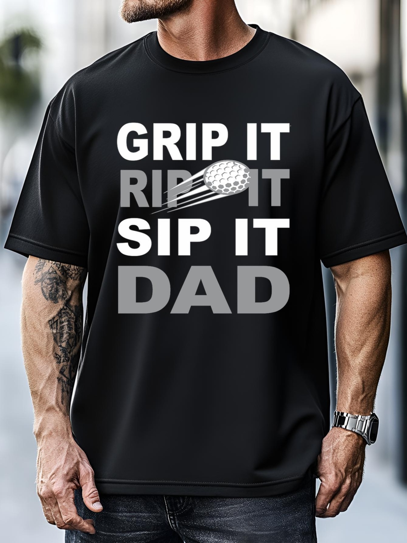 Unisex Golf Dad Men Grip It Rip It Sip It Gift For Dad Father's Day T-Shirt