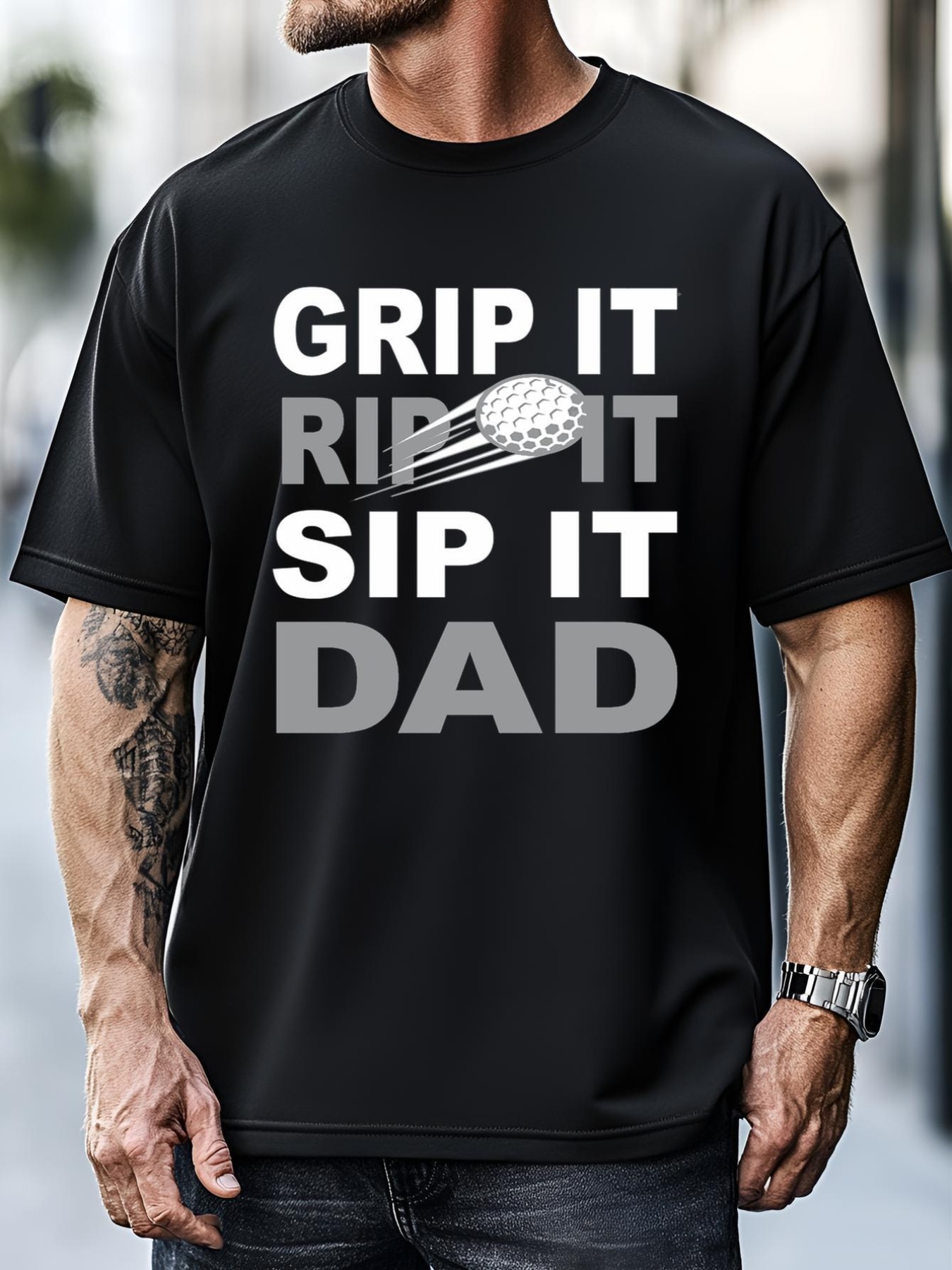 Unisex Golf Dad Men Grip It Rip It Sip It Gift For Dad Father's Day T-Shirt